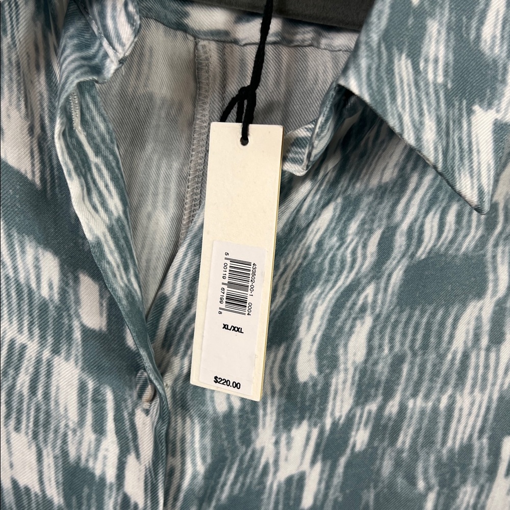 Banana Republic Alani Blue Allover Print Long Sleeve Maxi Shirt Dress XL/XXL NWT - Picture 4 of 12